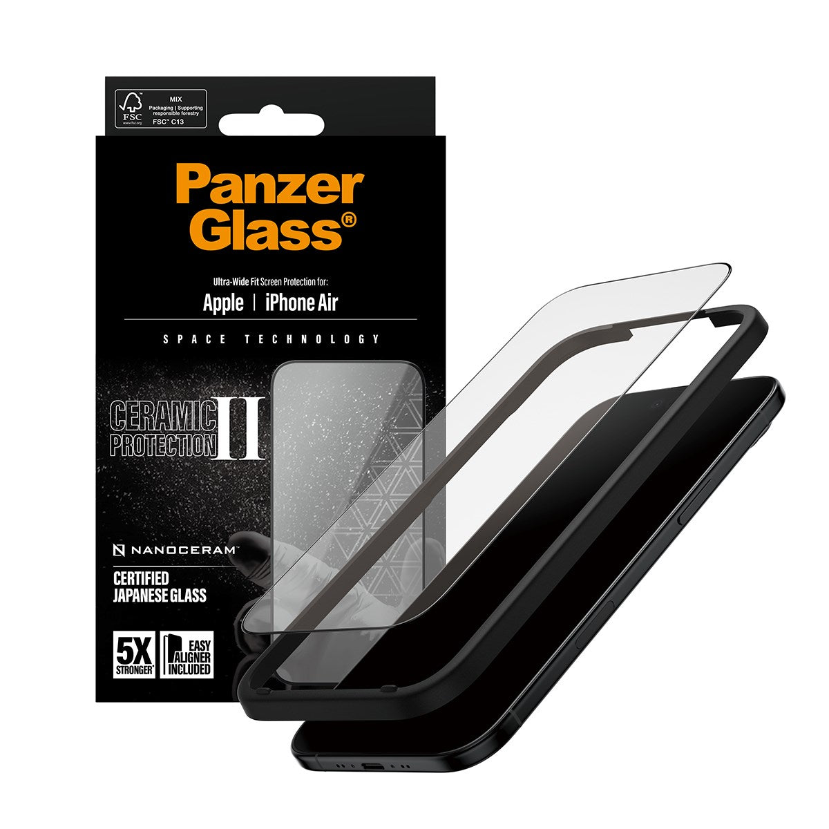PanzerGlass Ceramic II Screen Protector Ultra-Wide Fit with EasyAligner