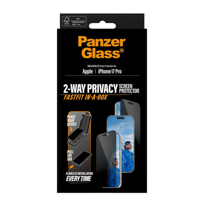 PanzerGlass 2-Way Privacy Screen Protector UWF Fastfit In-a-box