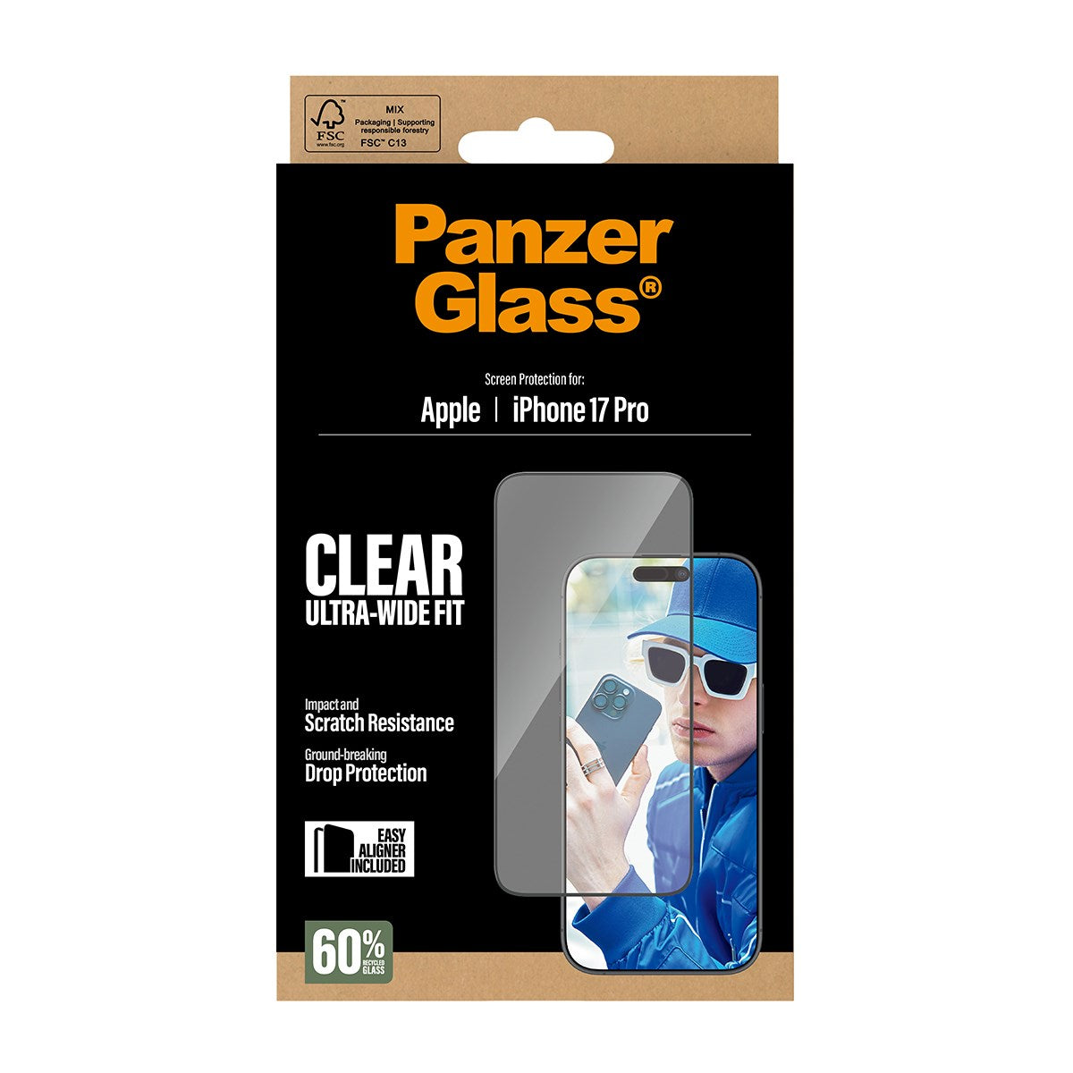 PanzerGlass Screen Protector Ultra-Wide Fit with EasyAligner for iPhone 17/18 Pro Series (2025/2026)