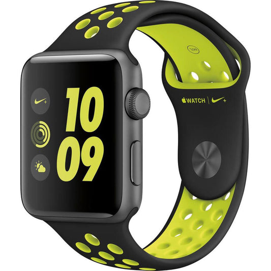 Apple Original Apple Watch Black/Green Nike Sport Band for Apple Watch 49mm/45mm/44mm/42mm (Well Used)