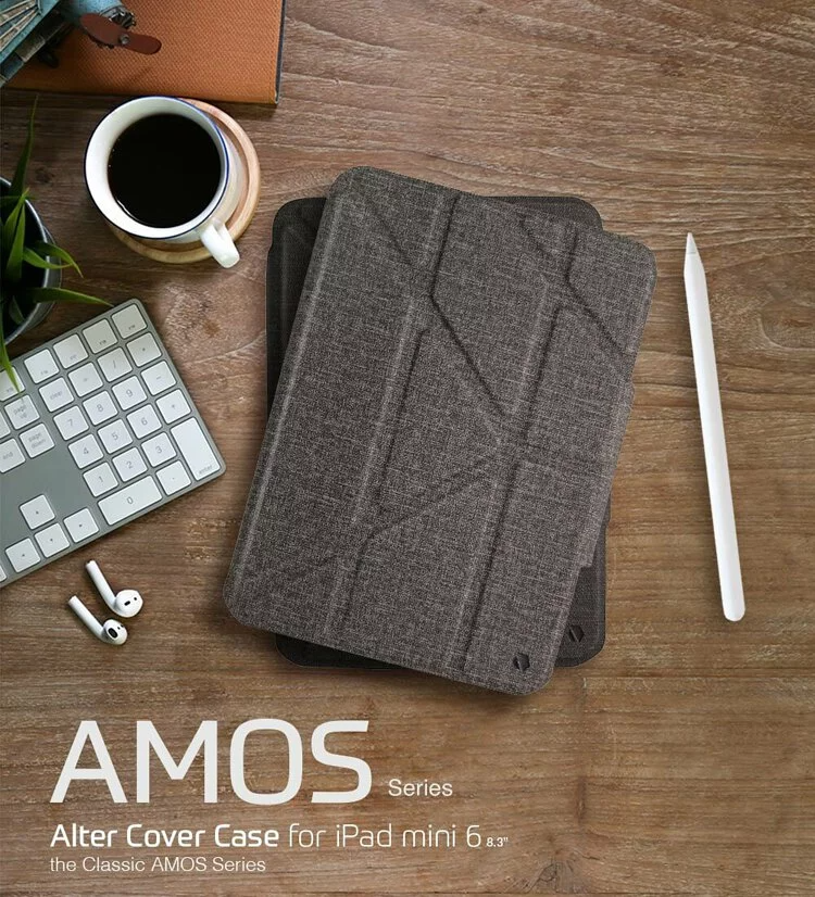 JTLEGEND AMOS QCAC Folio Case with Pencil Holder and Clip for iPad mini 8.3" (2021)