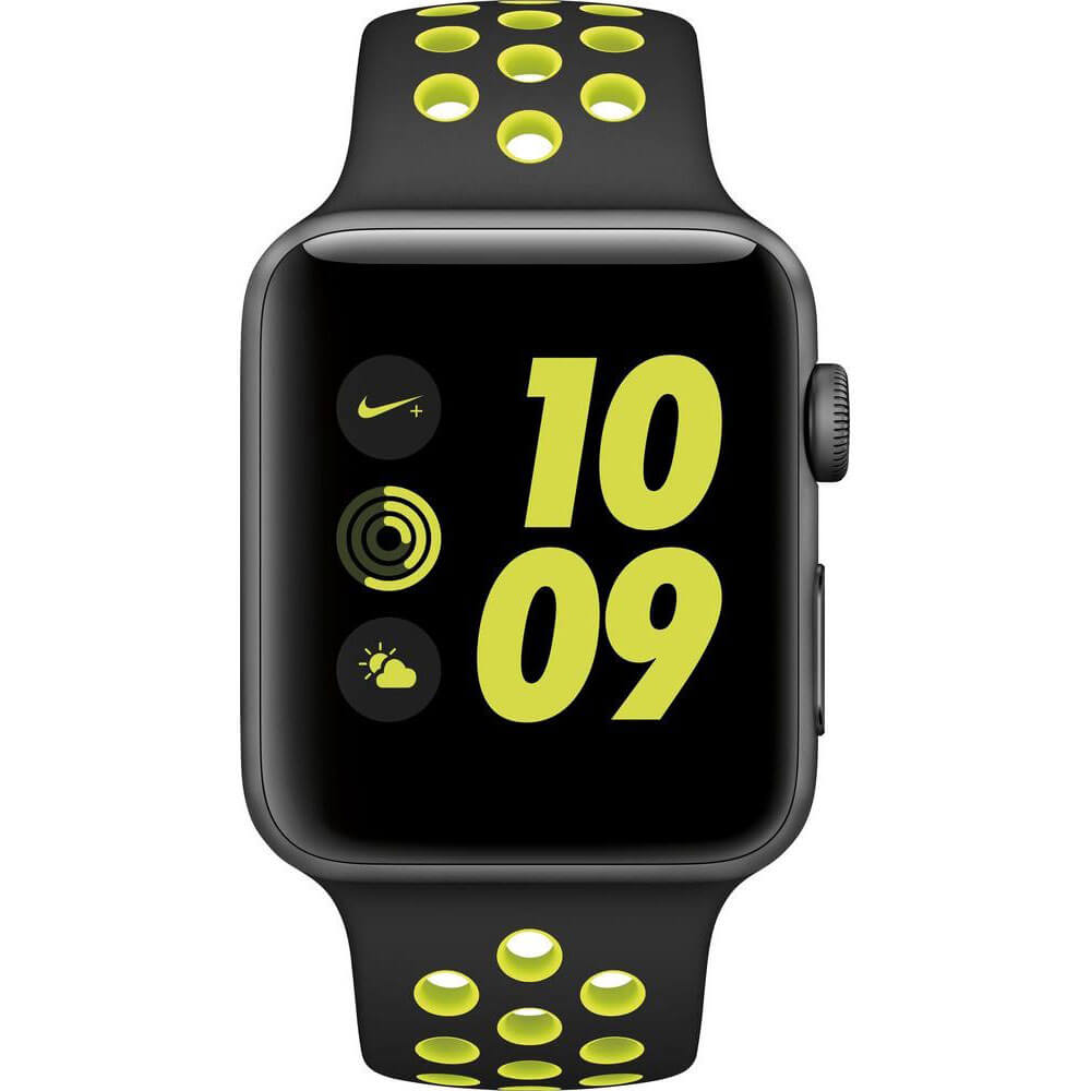 Apple Original Apple Watch Black/Green Nike Sport Band for Apple Watch 49mm/45mm/44mm/42mm (Well Used)