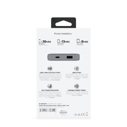 Mophie Powerstation Mini Portable Battery with USB-C & USB-A Port (5,000mAh), Gray