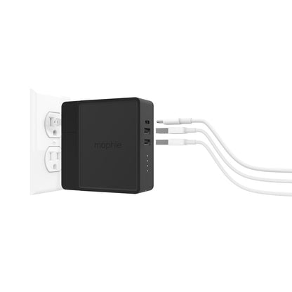 Mophie Global Powerstation Hub Portable Battery Hub with Qi Wireless Charging (6,000mAh), Black