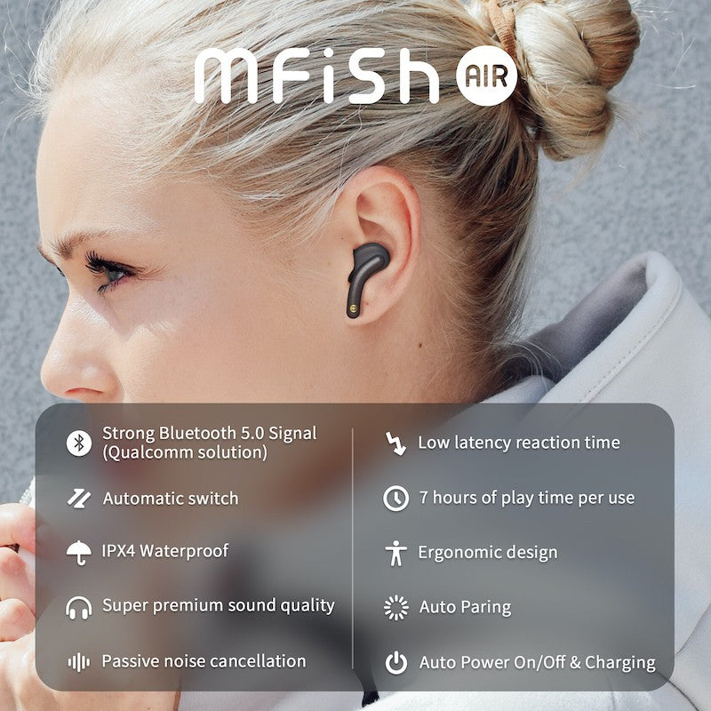 Mfish True Wireless Stereo Earbuds, Pink