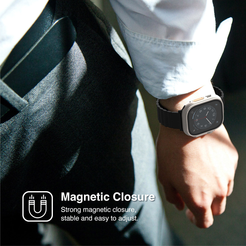 JTLEGEND Lithe Magnetic Band for Apple Watch 49mm/45mm/44mm/42mm, Black