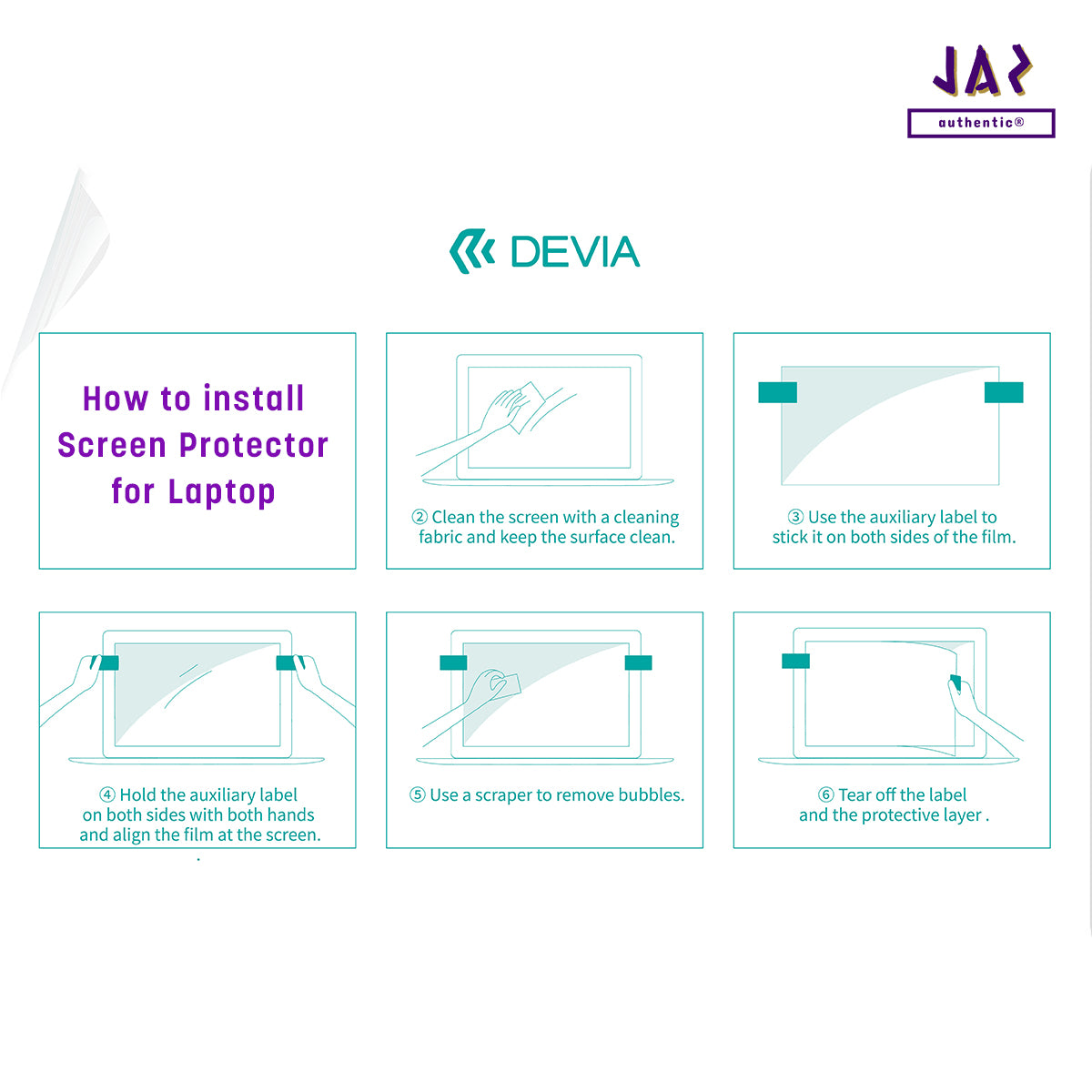 Devia Intelligent Screen Protective Film For Laptop, Clear