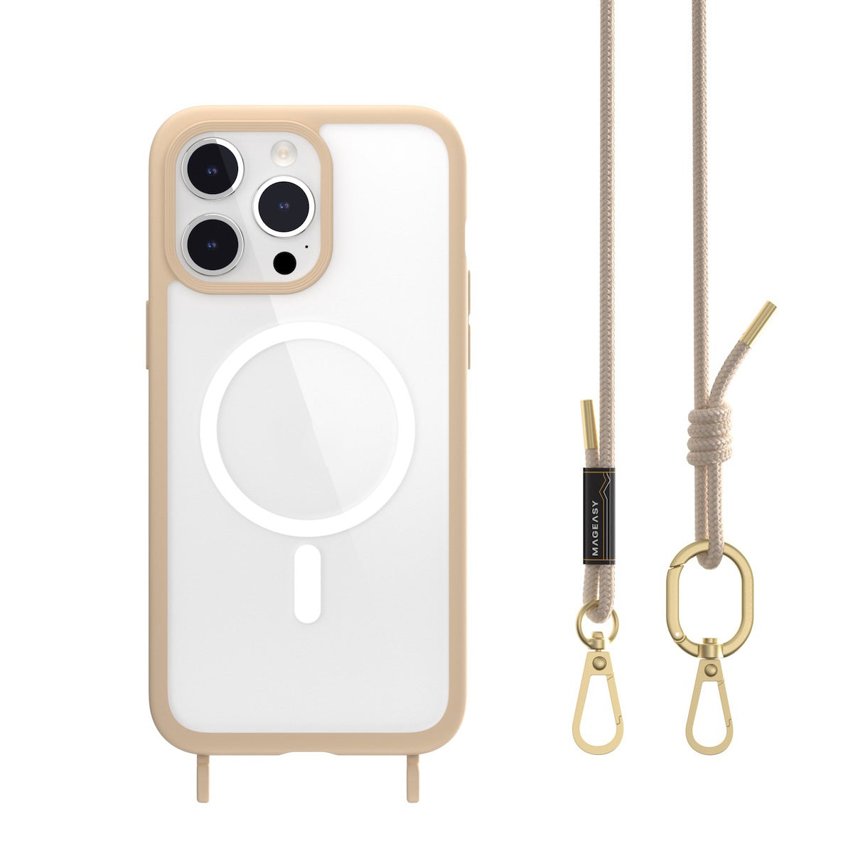 MAGEASY Roam M + Strap PC+TPU Protective Case with MagSafe for iPhone 15 Series (2023)