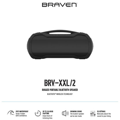 Braven Audio XXL/2 Outdoor Bluetooth Speaker, Black