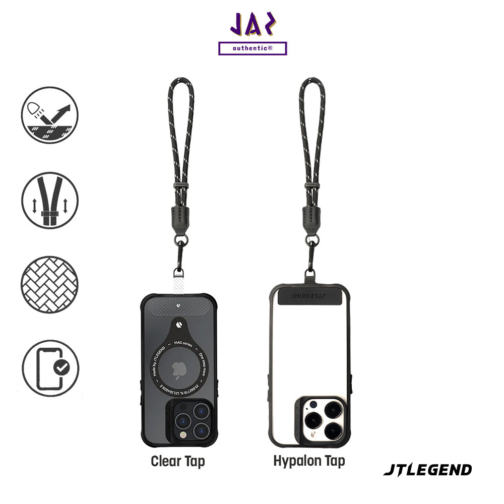 JTLEGEND Reflecting Multi-Functional Universal Wrist Strap 44cm, Cool Black, Lightweight Durable Anti-Lost Strap (Phone & Phone Case Not Included)