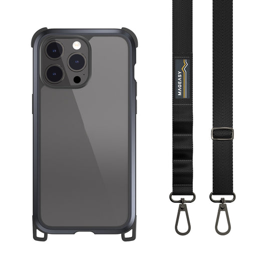 MAGEASY Odyssey + Strap PC + TPU + Metal Protective Case for iPhone 15 Series (2023)
