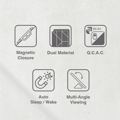 JTLEGEND AMOS QCAC Folio Case with Pencil Clip for iPad Air 10.9" (2022/2020)