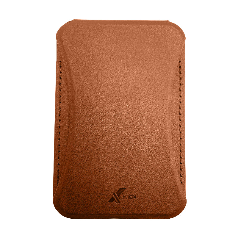 XiiEN X-Card Phone Wallet Stand Multi-angle Watching Mode With Magsafe Magnetic, Brown