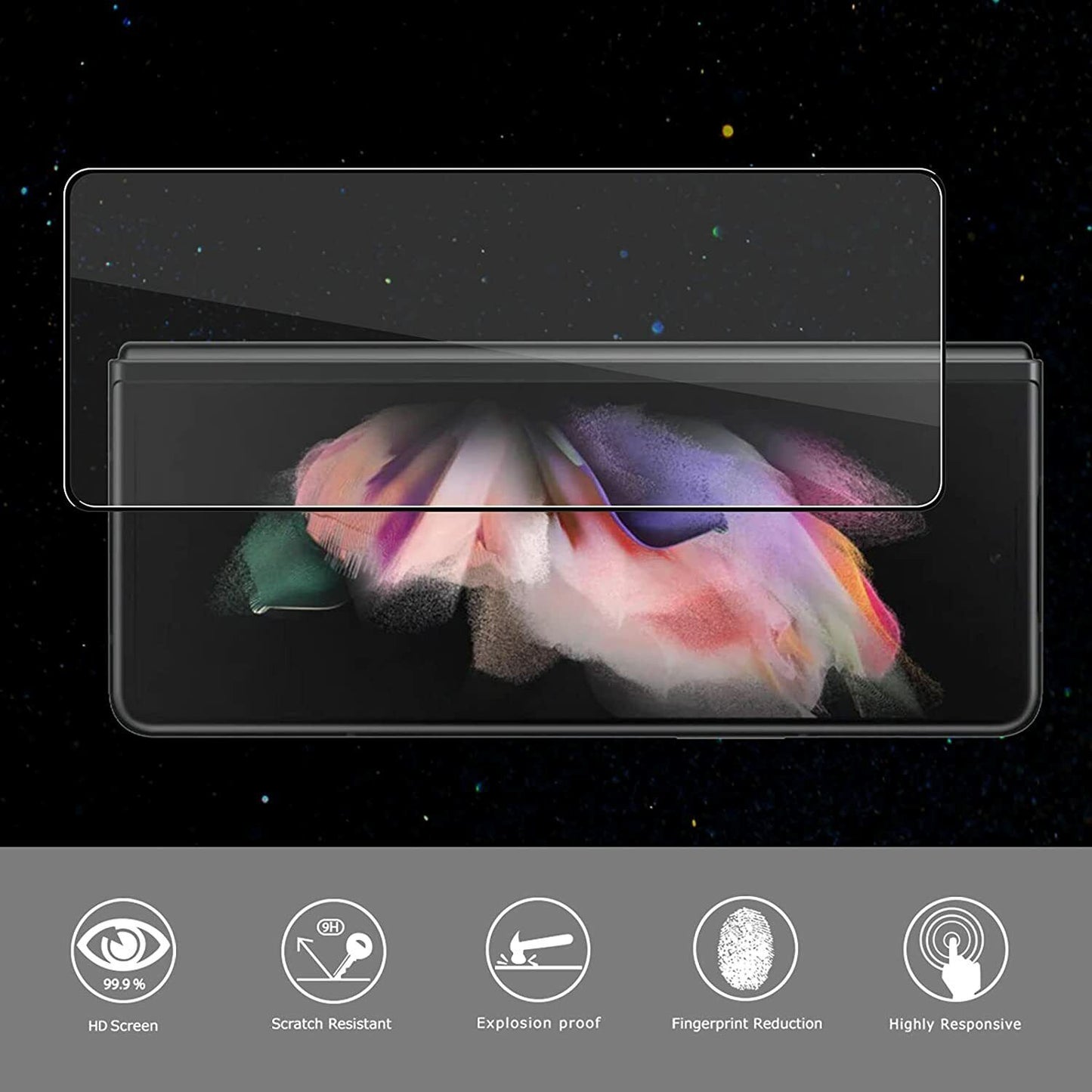 ANANK Tempered Glass for Samsung Galaxy Z Fold5 (2023) - Clear (Front Screen)