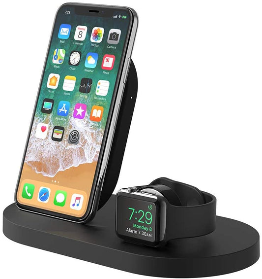 Belkin BoostUp Wireless Charging Dock for iPhone + Apple Watch + USB-A Port, Black (Bulk Pack)