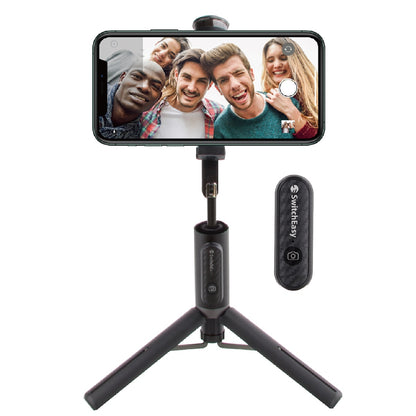SwitchEasy EasySelfie Selfie Stick with Detachable Bluetooth Remote and Tripod, Black