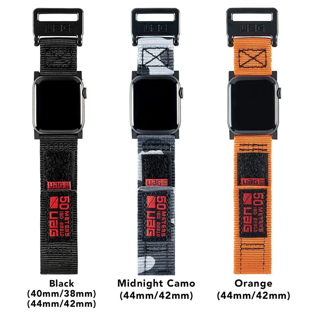 UAG Active Strap for Apple Watch 49mm/45mm/44mm/42mm, Midnight Camo