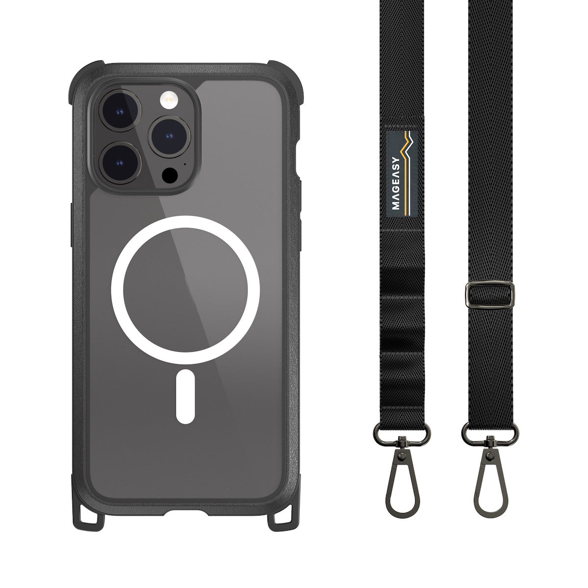 MAGEASY Odyssey M + Strap Case with MagSafe for iPhone 15 Series (2023)