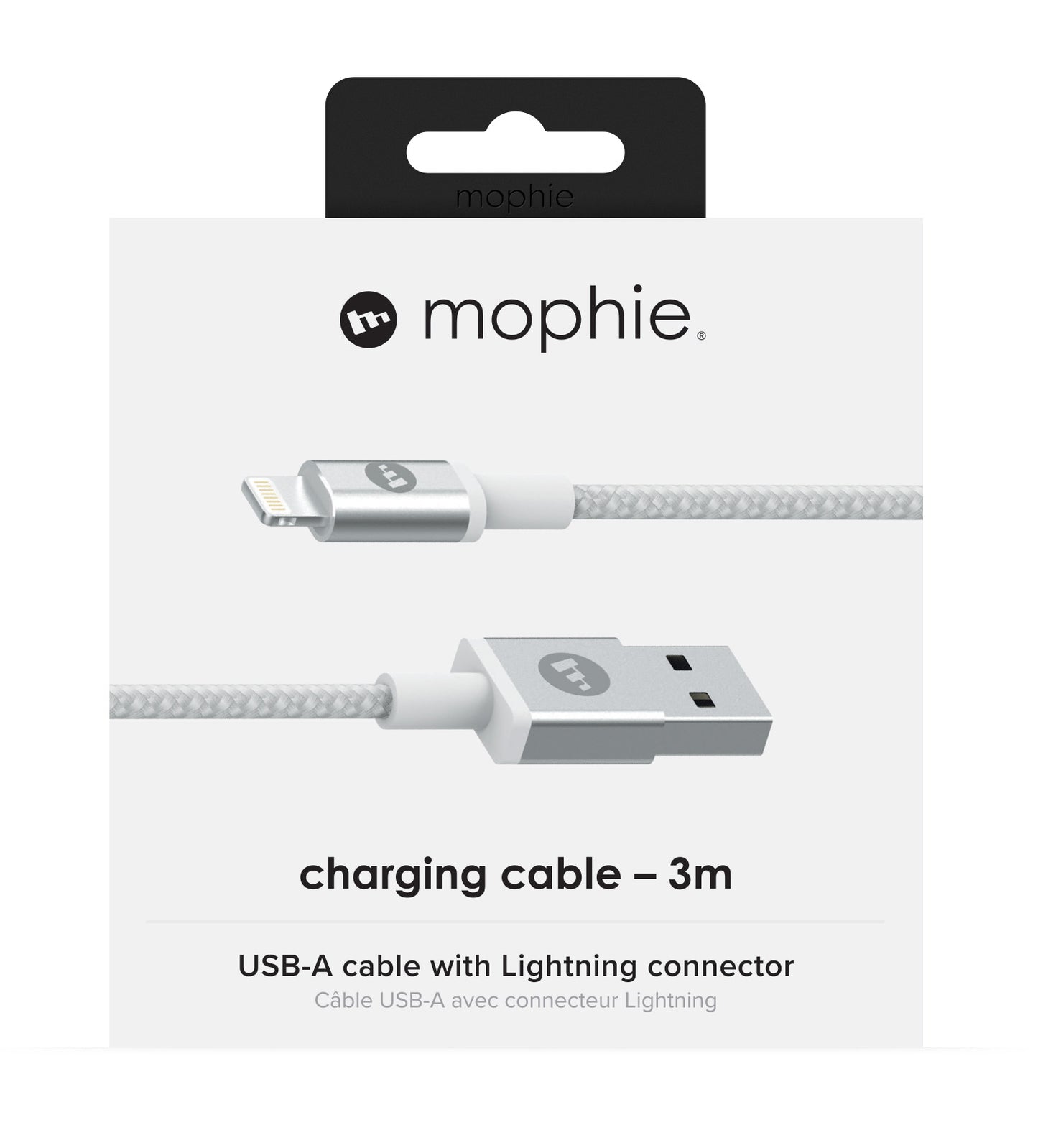 Mophie USB-A Cable with Lightning Connector (3 Meter), White