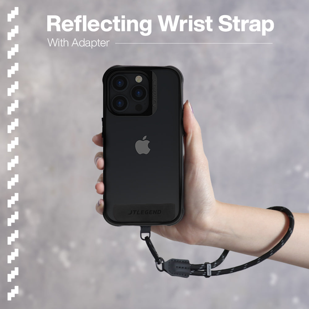 JTLEGEND Reflecting Multi-Functional Universal Wrist Strap 44cm, Cool Black, Lightweight Durable Anti-Lost Strap (Phone & Phone Case Not Included)