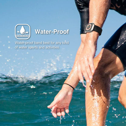 JTLEGEND Marine Water-resistance Loop for Apple Watch 49mm/45mm/44mm/42mm, Black