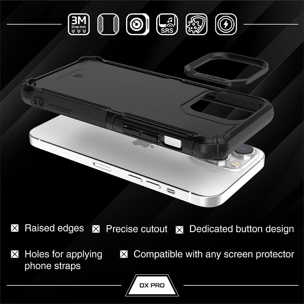 JTLEGEND Hybrid Cushion DX Pro Case for iPhone 14 Pro Max / 14 Pro (2022), Customizable Camera Protection Ring