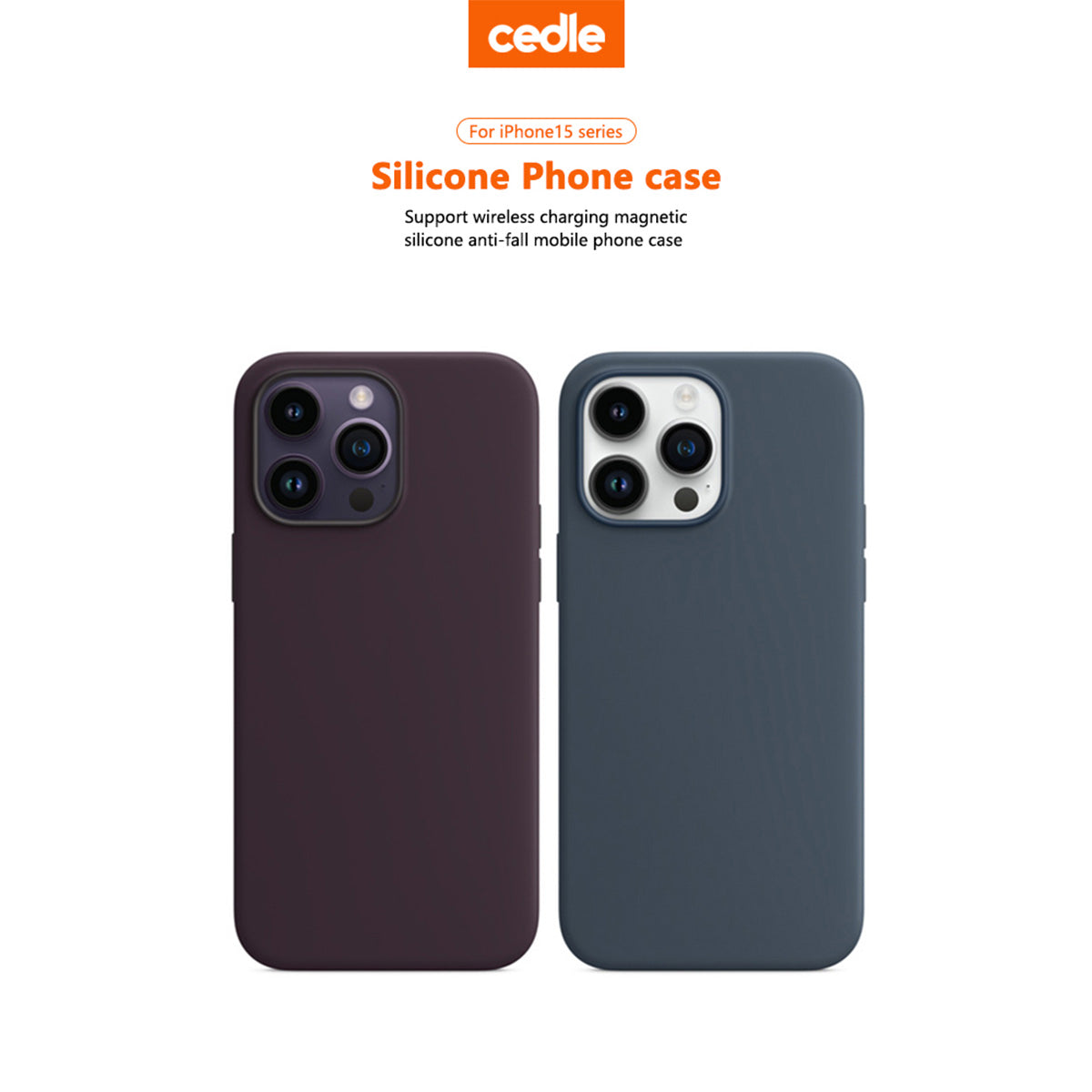 Cedle Silicone Magnetic Case with MagSafe for iPhone 15 Series (2023)