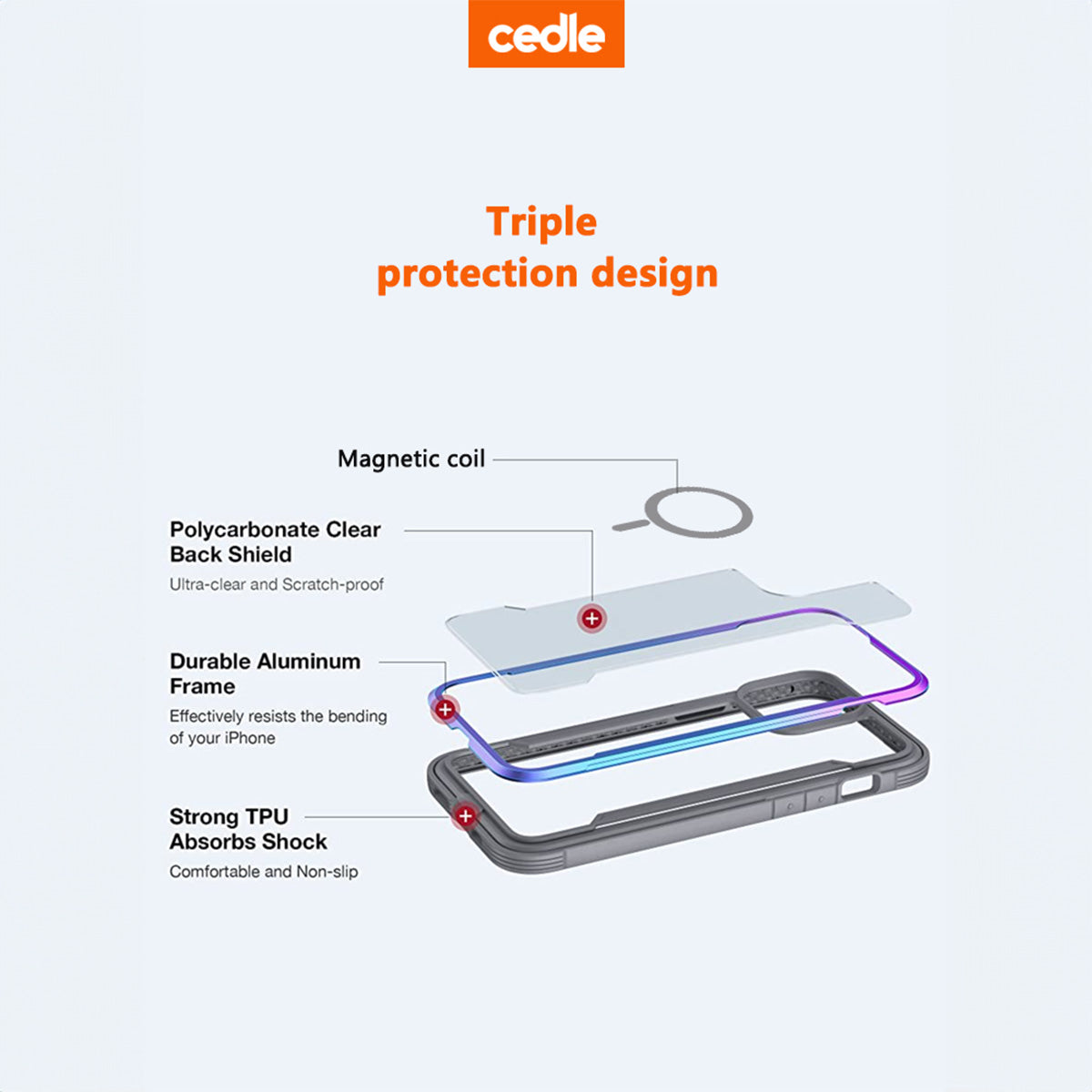 Cedle Xtrans X1 Metal Magnetic MagSafe Case for iPhone 14 Series (2022)