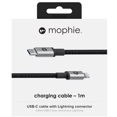 Mophie USB-C Charging Cable with Lightning Connector 1m, Black
